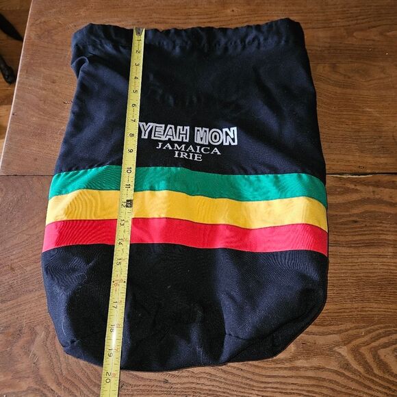 Yeah Mon Jamaica Irie Rasta Backpack Pull-Cord Bag Unisex *Read* - Picture 2 of 7